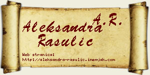 Aleksandra Rasulić vizit kartica